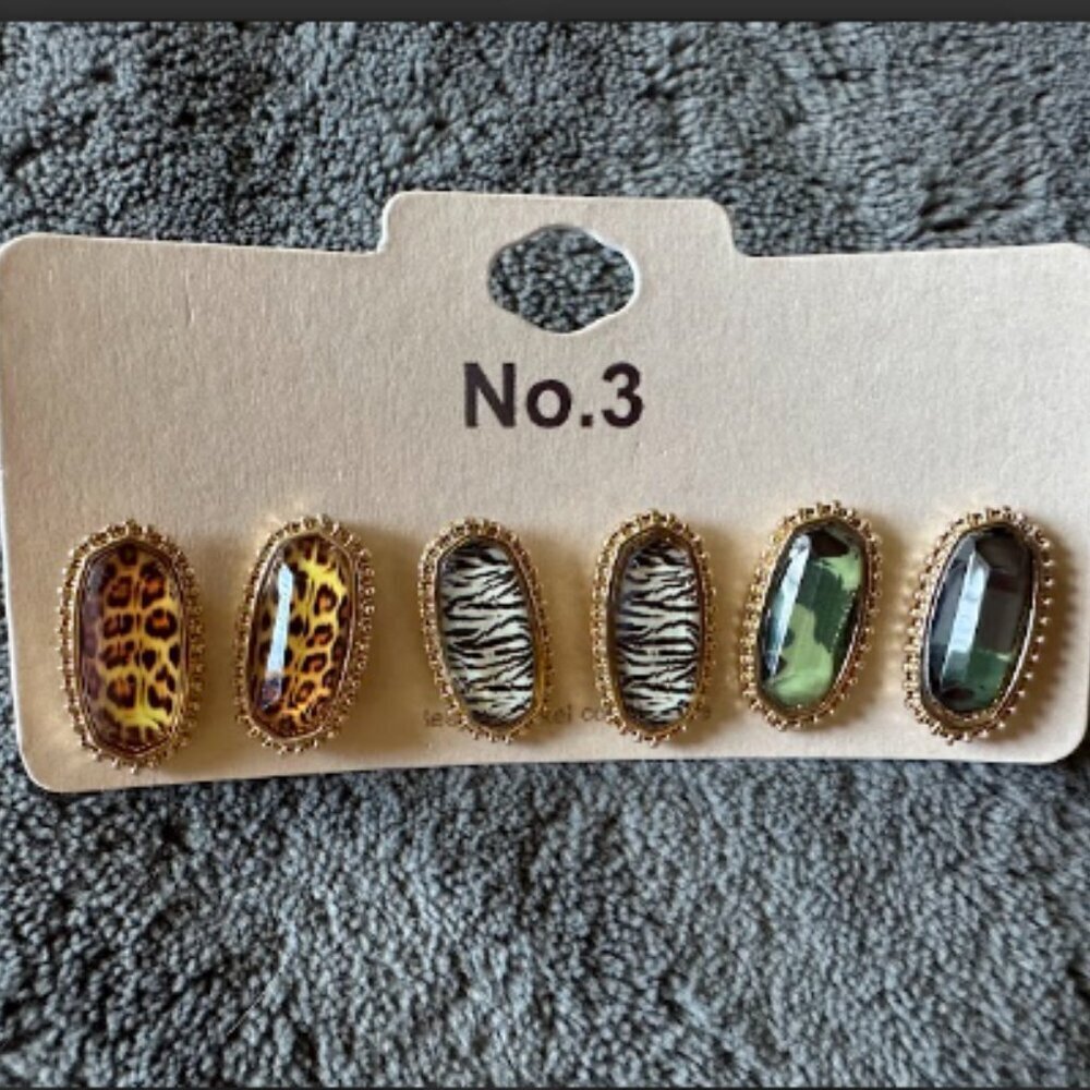 Oval Animal Print Earrings Large
